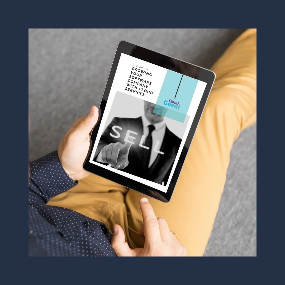 A Guide to growing your software company with cloud services preview on tablet screen