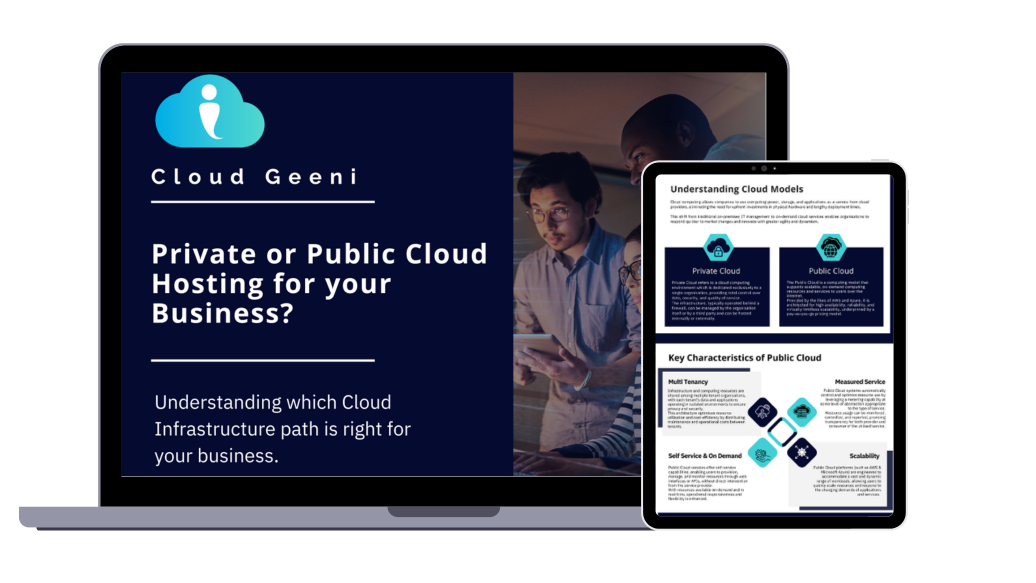 Private or public cloud preview on laptop and mobile mockup